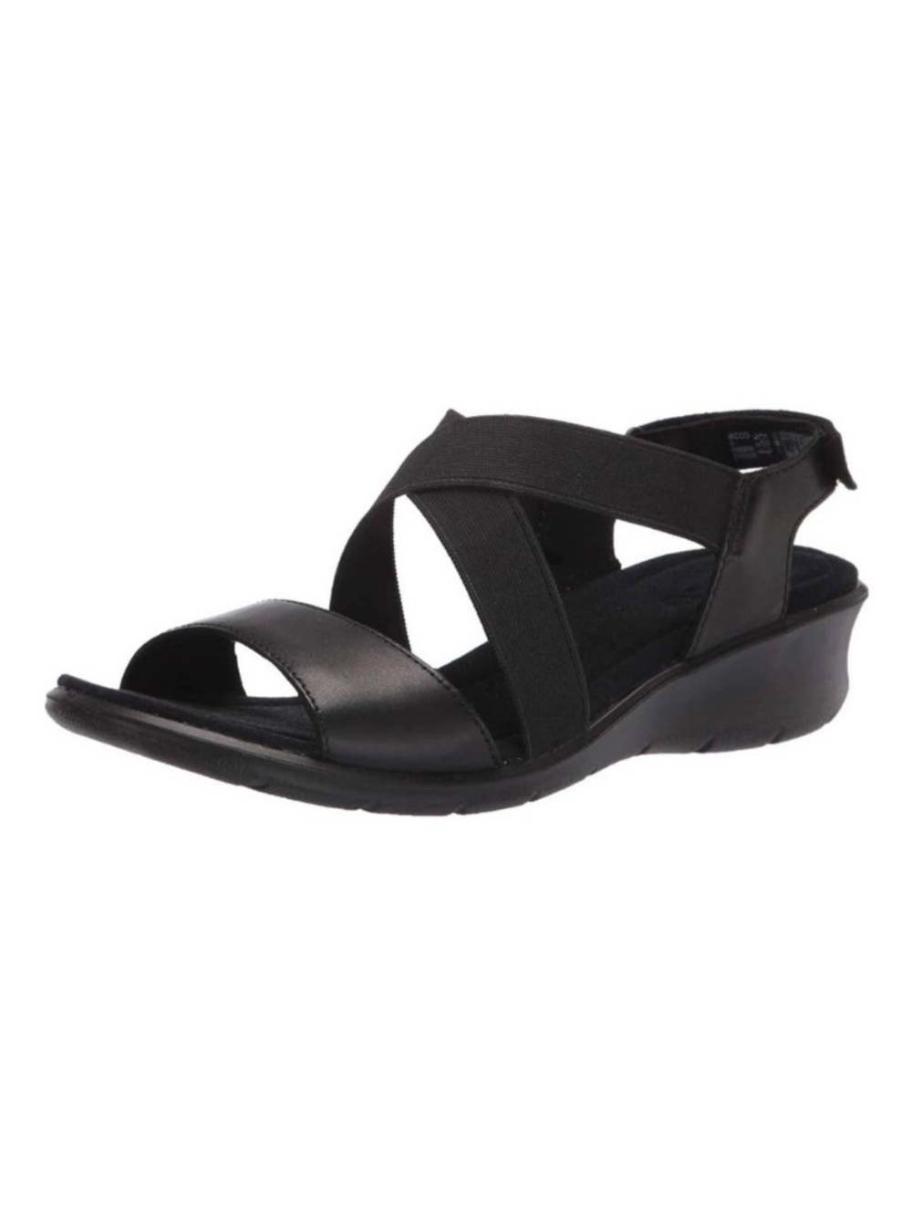 Ecco Women’s EU 39, US 8/8.5 Finola Ankle Strap Wedge Sandal, Black